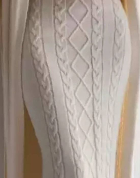 Knit Sleeveless Dress And Long Sleeve Robe Two Piece Set - BEYAZURA.COM