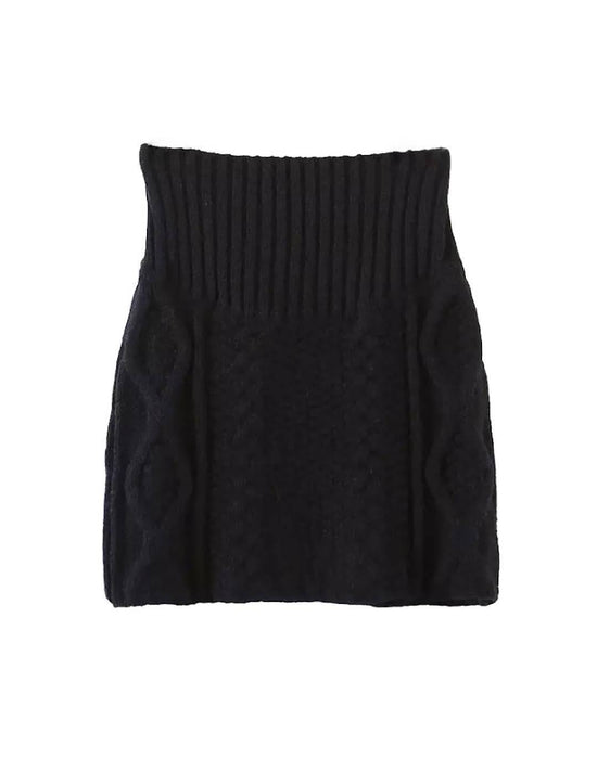 Knitted High Waisted Mini Skirt - BEYAZURA.COM