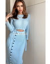 Knitted Slim Cut Cut Out Dress - BEYAZURA.COM