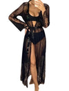 Lace Sheer Maxi Cover-up Dress - BEYAZURA.COM