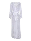 Lace Sheer Maxi Cover-up Dress - BEYAZURA.COM