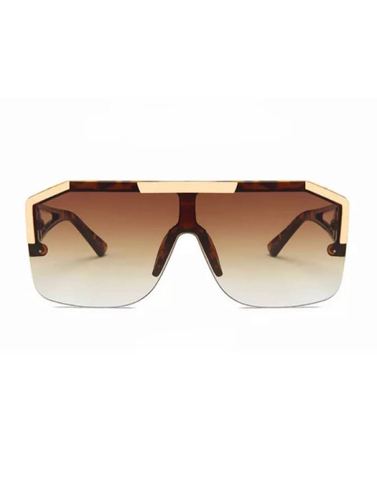 Ladies Oversized Rectangular Frame Sunglasses - BEYAZURA.COM