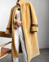 Lamb Wool Genuine Sheep Shearing Fur Belted Teddy Coat - BEYAZURA.COM