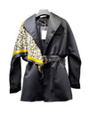 Leopard Print Shoulder Belted Windbreaker Jacket - BEYAZURA.COM