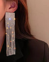 Long Crystal Dangle Earrings - BEYAZURA.COM