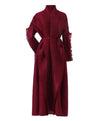 Long Pleated Loose Frilled Dress - BEYAZURA.COM