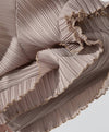 Long Pleated Loose Frilled Dress In Apricot - BEYAZURA.COM
