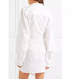 Long Sleeve Ruched Skirt Shirt Dress - BEYAZURA.COM