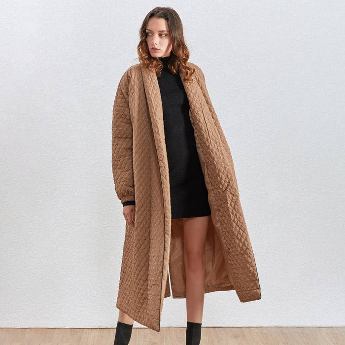 Loose Fit Long Coat - BEYAZURA.COM