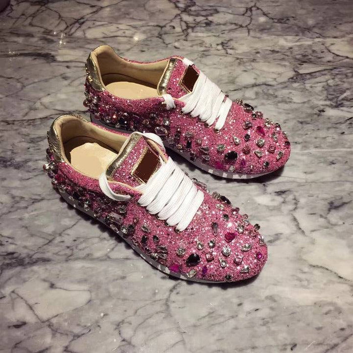 Luxury Glam Crystallized Sparkly Sneakers - BEYAZURA.COM