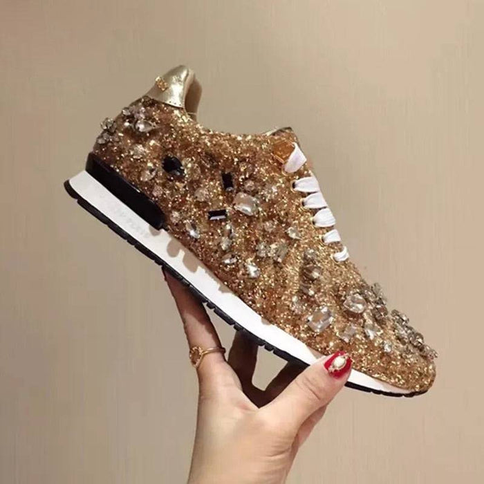 Luxury Glam Crystallized Sparkly Sneakers - BEYAZURA.COM