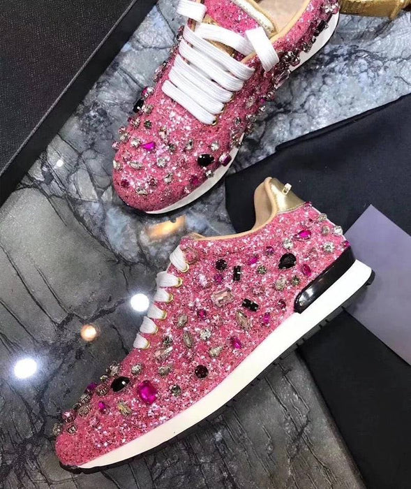 Luxury Glam Crystallized Sparkly Sneakers - BEYAZURA.COM