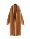 Maxi Mohair Faux Mink Cashmere Oversized Cardigan In Brown - BEYAZURA.COM