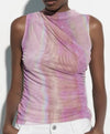 Mesh Ombré Sleeveless Top In Pink - BEYAZURA.COM