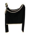 Metal Chain Knit Sweater - BEYAZURA.COM