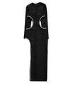 Metal Trim Bandage Long Dress In Black - BEYAZURA.COM