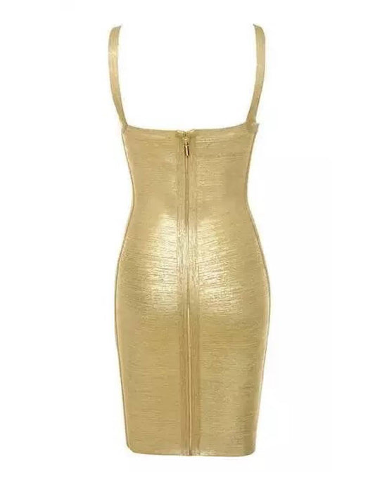 Metallic Gold Bandage Dress Beyazura.com Metallic Gold Bandage Dress Beyazura.com