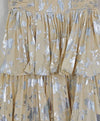 Metallic Print Layered Chiffon Midi Dress In Yellow - BEYAZURA.COM