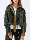 Military Chic Sequined Jacket - BEYAZURA.COM