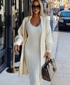 Mohair Faux Mink Cashmere Oversized Cardigan In Black - BEYAZURA.COM