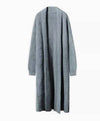 Mohair Faux Mink Cashmere Oversized Cardigan In Brown - BEYAZURA.COM