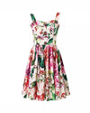 Multi Color Flower Print Summer Dress - BEYAZURA.COM