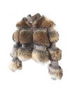 Multi Color Raccoon Fur Tweed Coat - BEYAZURA.COM