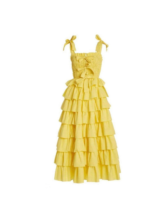 Maxi Bow Dress - Adjustable Spaghetti Straps and Bow shaped bust - Sea –  Lunasea Clothing