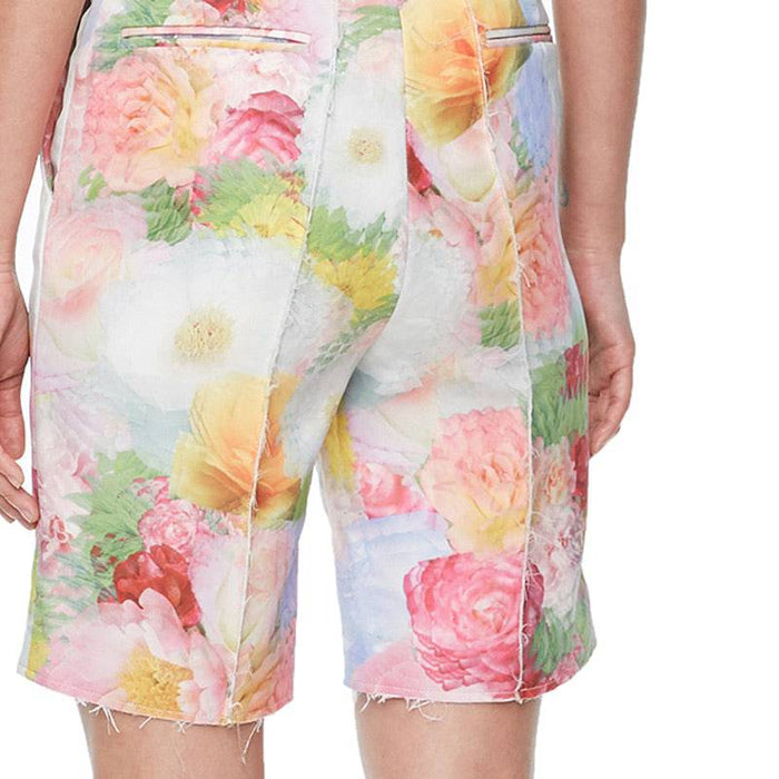 Multi Print Flower Print Long Shorts - BEYAZURA.COM