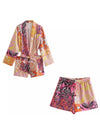 Multi Print Kimono Shorts Set - BEYAZURA.COM
