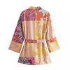 Multi Print Kimono Top - BEYAZURA.COM