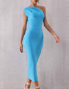 One Shoulder Slim Bandage Dress - BEYAZURA.COM