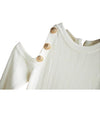 Open Shoulder Long Knit Dress in White - BEYAZURA.COM