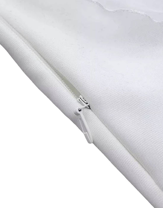 Organza Sleeve Dress In White - BEYAZURA.COM