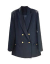 Oversized Double Breasted Blazer Jacket - BEYAZURA.COM