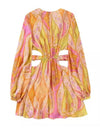 Paisley Cut Out V Neck Dress - BEYAZURA.COM