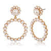 Pearl and Crystal Hoop Earrings - BEYAZURA.COM