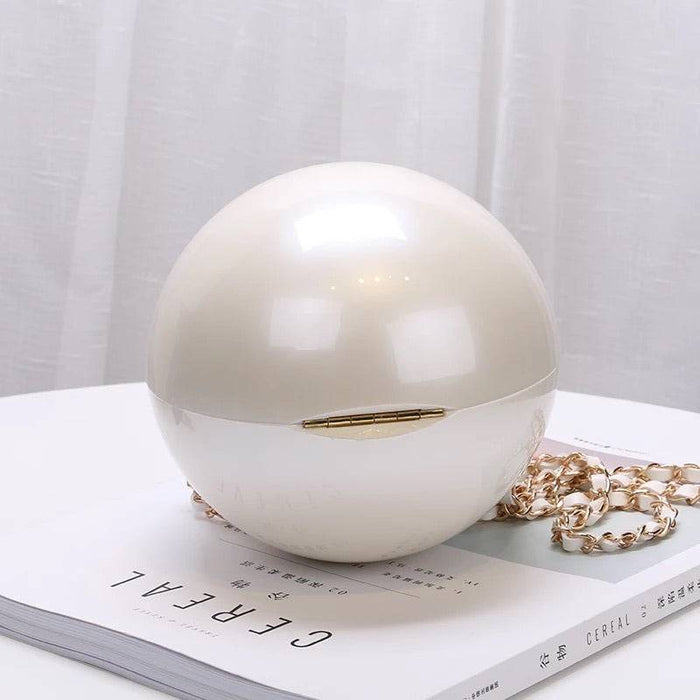 Pearl Inspired Round Evening Clutch - BEYAZURA.COM