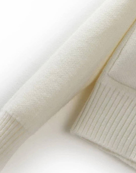 Pearl Trimmed Pocket Soft Cardigan - BEYAZURA.COM