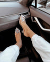 Peep Toe Crystal Clear Heels - BEYAZURA.COM