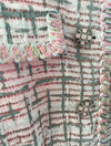 Pink Short Sleeve Tweed Short Dress - BEYAZURA.COM