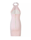 Pink Tweed Trimmed Dress - BEYAZURA.COM