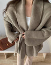 Plain Knit Loose Open Cardigan - BEYAZURA.COM