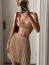 Pleated Skirt and Short Top Knit Set - BEYAZURA.COM