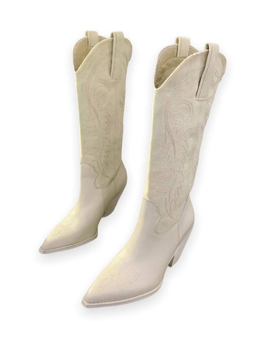 PU Leather Cowboy Boots - BEYAZURA.COM