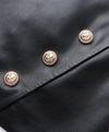 PU Leather Gold Button Mini Skirt In Black - BEYAZURA.COM