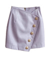 PU Leather Gold Button Mini Skirt In Purple - BEYAZURA.COM
