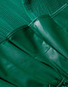 PU Leather Pleated Short Top - BEYAZURA.COM
