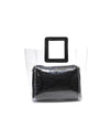 Pu Leather Pouch Clear Handbag - BEYAZURA.COM
