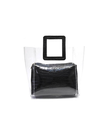 Pu Leather Pouch Clear Handbag - BEYAZURA.COM